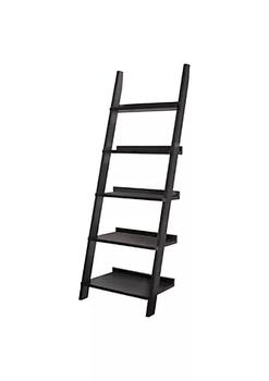 商品Exhibiting Modern Ladder Bookcase With Five Shelves, Black图片