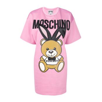Moschino | Moschino 莫斯奇诺 女士粉色长款短袖T恤衫 EA0428-0541-1208商品图片,满$100享9.5折, 满折