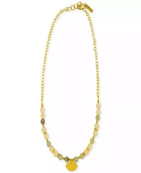MINU Jewels | Gold-Tone Amazonite & White Jade Statement Necklace, 16" + 2" extender,商家Macy's,价格¥773