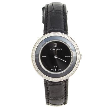 推荐Nina Ricci Black Stainless Steel Leather N064006SM Women's Wristwatch 32 mm商品