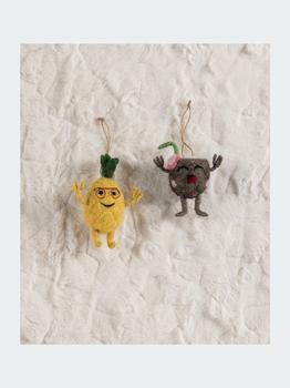 商品Shiraleah | Coconut And Pineapple Ornaments Set Of 2,商家Verishop,价格¥81图片