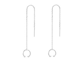 Sterling Forever | Sterling Silver Simple Ear Cuff with Threader Earrings商品图片,