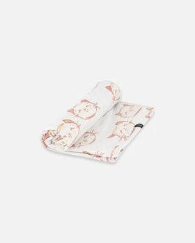 Deux par Deux | Organic Cotton Blanket Heather Beige With Printed Cat,商家Premium Outlets,价格¥214
