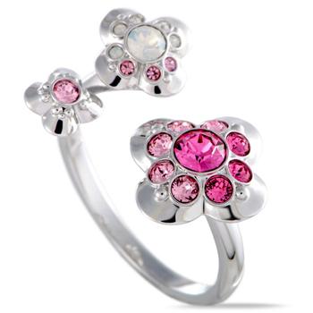 商品Cherie Pink and Clear Crystal Open Flower Ring图片