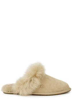 推荐Scruff Sis shearling-trimmed suede slippers商品