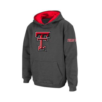 推荐Boys Youth Charcoal Texas Tech Red Raiders Big Logo Pullover Hoodie商品