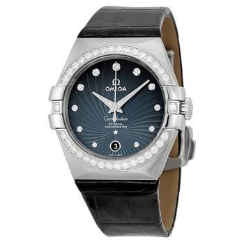 欧米茄星座, Omega | Constellation Blue Diamond Dial Black Leather Ladies Watch 12318352056001商品图片 4.4折