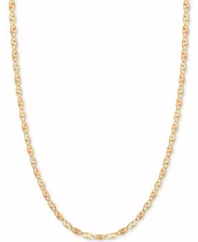 Italian Gold | 18" Tri-Color Valentina Chain Necklace (1/5mm) in 14k Gold, White Gold & Rose Gold,商家Macy's,价格¥1543