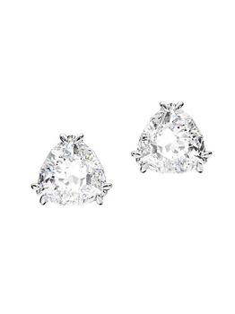 商品Millenia Rhodium-Plated Triangle-Cut Crystal Small Stud Earrings图片