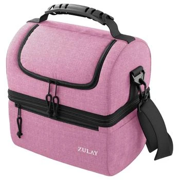2-Compartment Insulated Lunch Box Bag With Strap
