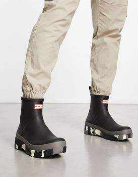 Hunter | Hunter play short colour splash sole boots in black商品图片,