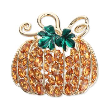 商品Gold-Tone Pavé Pumpkin Pin, Created for Macy's图片