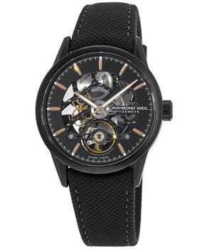 雷蒙威, Raymond Weil | Raymond Weil Freelancer Automatic Black Skeleton Dial Black Leather Strap Men's Watch 2785-BC5-20001商品图片 6.9折