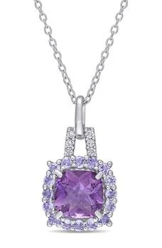 DELMAR | Sterling Silver Diamond, Amethust, & Tanzanite Pendant Necklace,商家Nordstrom Rack,价格¥1118