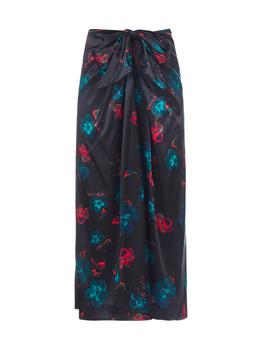 ganni floral pleated shirtdress, Ganni | Ganni Allover Floral Printed Tied Maxi Skirt商品图片 5.7折