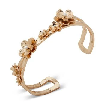 Anne Klein | Gold-Tone Imitation Pearl Flower Crisscross Cuff Bracelet,商家Macy's,价格¥209