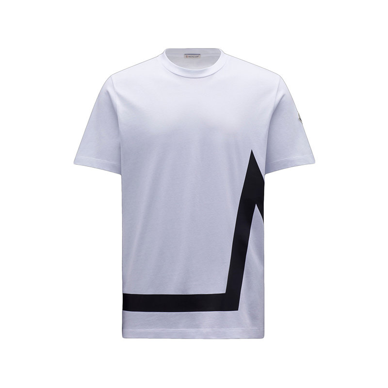 Moncler | 【预售3-7天】Moncler/蒙克莱 22年秋冬新款 男士光学白色纯棉大M图案短袖T恤H20918C000018390T001商品图片,8折, 包邮包税