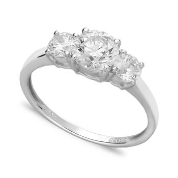 商品Arabella | 14k White Gold Ring, Cubic Zirconia Small Three Stone Ring (2-3/8 ct. t.w.),商家Macy's,价格¥4604图片