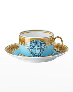 Versace | Medusa Amplified Blue Coin Tea Cup and Saucer,商家Neiman Marcus,价格¥3404