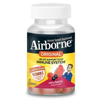 Airborne | Immune Support Gummies with Vitamin C, E, Zinc, Echinacea and Ginger Very Berry,商家Walgreens,价格¥74