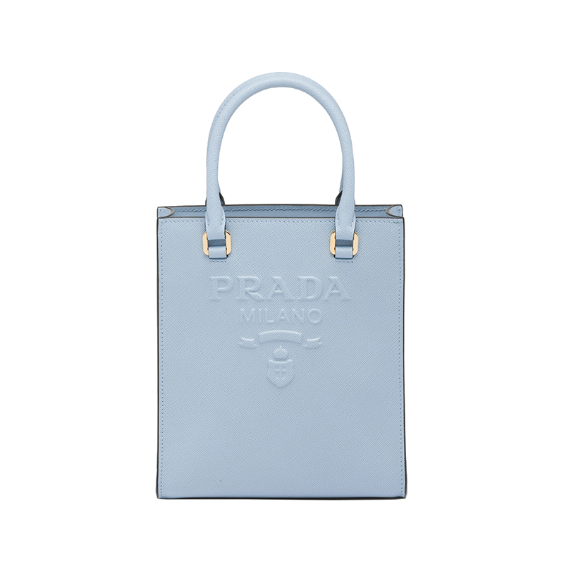 美国prada包, Prada | PRADA/普拉达 22新款 女士小号天蓝色saffiano皮革珐琅徽标拆卸织物肩带单肩手提斜挎包1BA333_NZV_F0076_V_N2A商品图片 包邮包税