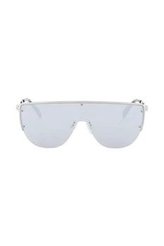 推荐Sunglasses with mirrored lenses and mask-style frame商品