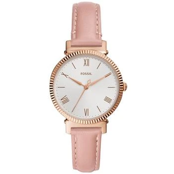 Fossil | Women's Daisy Blush Leather Strap Watch 34mm 7折, 独家减免邮费