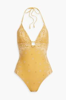 Zimmermann | Cutout paisley-print swimsuit,商家THE OUTNET US,价格¥446