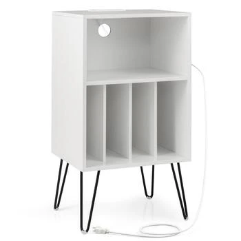 Hivvago | Record Player Stand with Charging Station for Living Room Bedroom,商家Premium Outlets,价格¥998