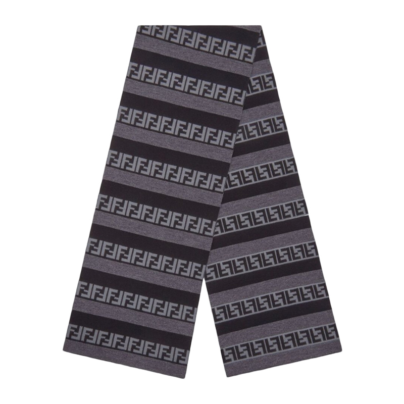 芬迪围巾是什么牌子, Fendi | FENDI 男士黑灰拼色围巾 FXS124-AH84-F13C0商品图片 满$100享9.5折, 满折