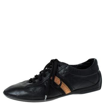 推荐Louis Vuitton Black Leather Lace Up Sneakers Size 39商品