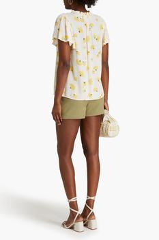 Kila ruffle-trimmed floral-print crepe top product img
