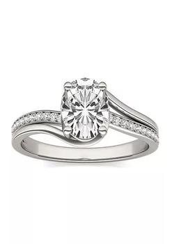 Charles & Colvard, Charles & Colvard | 1.6 ct. t.w. ct. t.w. Lab Created Oval Moissanite Bypass Engagement Ring in 14k Gold商品图片 