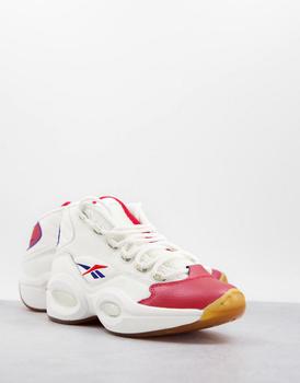 Reebok | Reebok question mid trainers in chalk and red商品图片,6折起