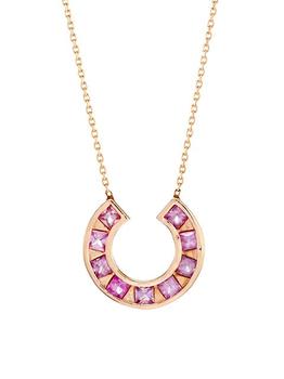 商品Jolly Bijou | Sundial 14K Rose Gold & Pink Sapphire Necklace,商家Saks Fifth Avenue,价格¥10248图片