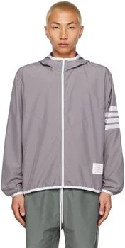 Thom Browne | Gray 4-Bar Packable Hoodie 