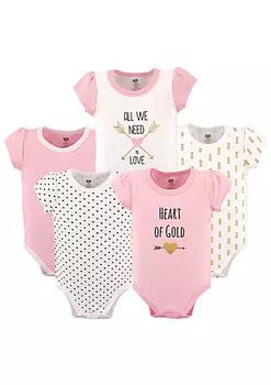 Hudson | Hudson Baby Infant Girl Cotton Bodysuits 5pk, Heart商品图片,