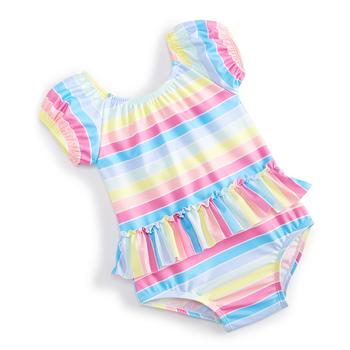 商品First Impressions | Toddler Girls Twirl Stripe One-Piece Swimsuit, Created for Macy's,商家Macy's,价格¥151图片
