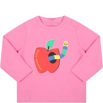 Stella McCartney | Stella McCartney Kids Fuchsia T-shirt For Baby Girl With Logo商品图片,9折