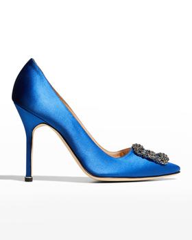 Manolo Blahnik直邮, Manolo Blahnik | Hangisi 105mm Satin High-Heel Pumps商品图片 满$400减$100, 满减