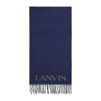 Lanvin | Lanvin Logo Intarsia-Knit Fringed Scarf商品图片,7.6折