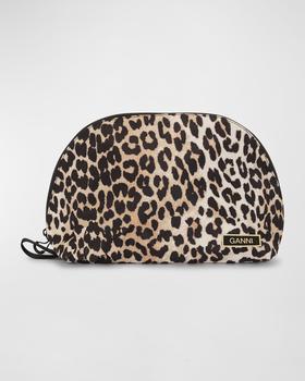商品Ganni | Leopard Zip Vanity Cosmetic Bag,商家Neiman Marcus,价格¥527图片