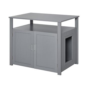 商品PawHut | Tabletop Side Table Cat Box Fixture w/ Magnetic Closing Door, Grey,商家Macy's,价格¥1070图片