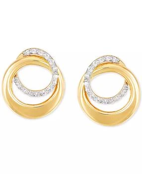 Macy's | Diamond Interlocking Circle Stud Earrings (1/10 ct. t.w.) in 10k Gold,商家Macy's,价格¥2057