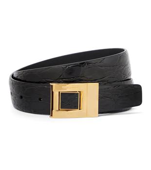 圣罗兰皮带, Yves Saint Laurent | Croc-effect leather belt商品图片 