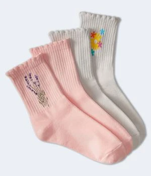 Aeropostale | Aeropostale Lavender Floral Crew Sock 2-Pack 3.9折