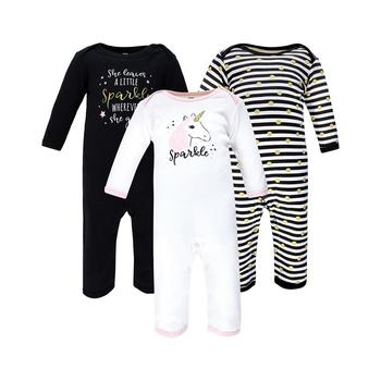 Hudson | Baby Girls Cotton Coveralls, Pack of 3商品图片,