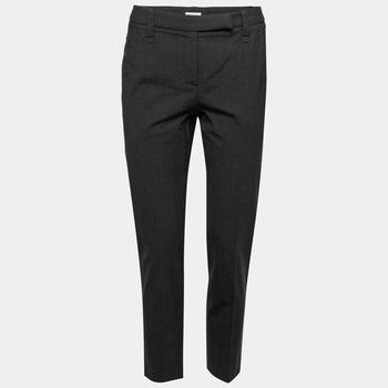 推荐Brunello Cucinelli Charcoal Grey Wool Tapered-Leg Trousers S商品