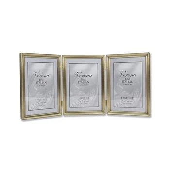 Lawrence Frames | Antique Brass Hinged Triple Picture Frame - Bead Border Design - 5" x 7",商家Macy's,价格¥350