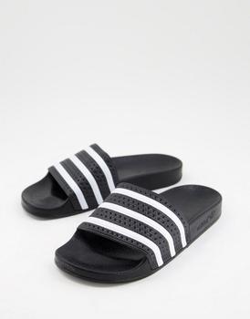 阿迪达斯拖鞋经典款, Adidas | adidas Originals Adilette sliders in black商品图片 8.6折